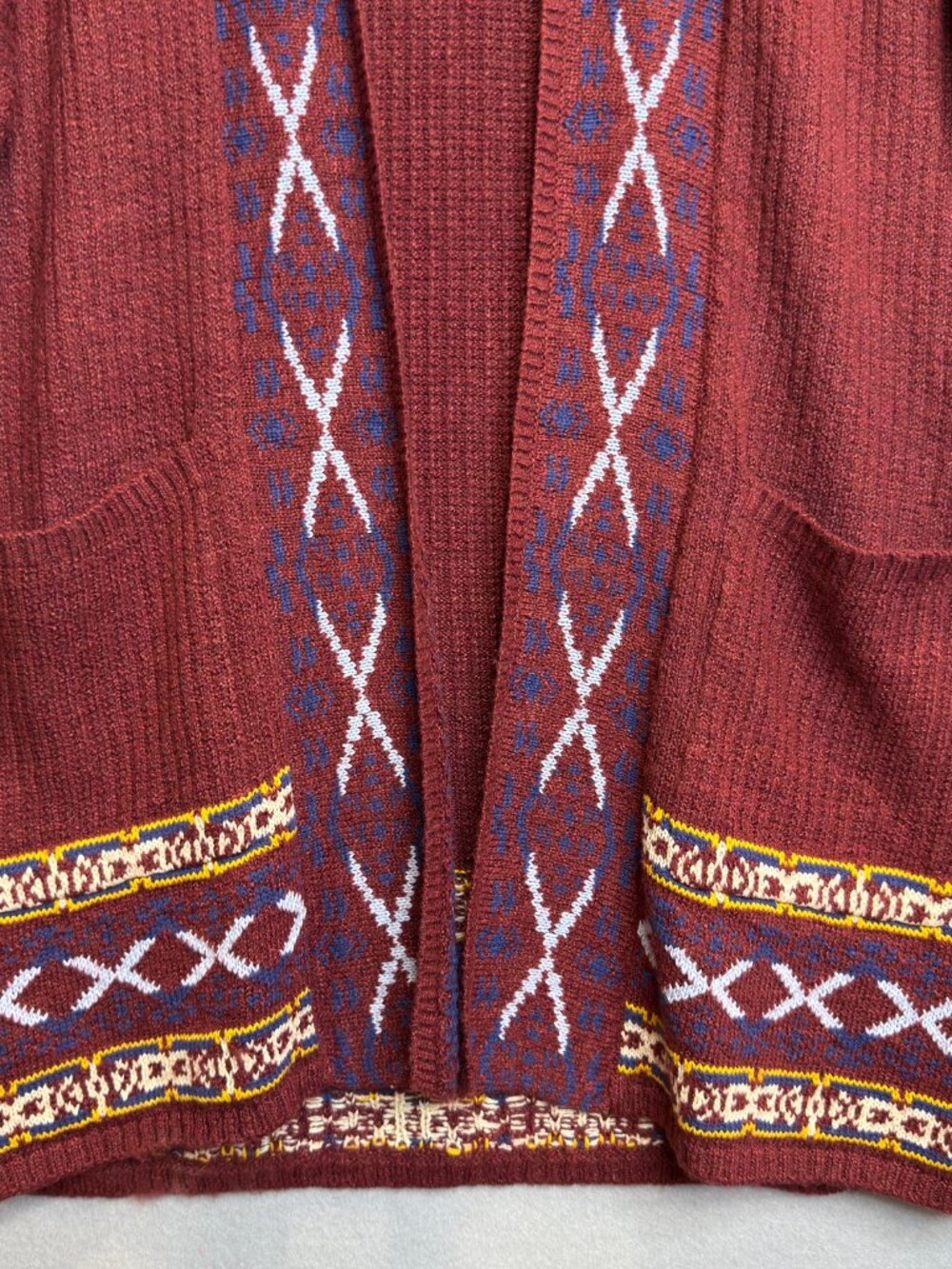 NWT Lucky Brand Southwestern Aztec Open Cardigan Sweater Women's M Boho Print - Picture 3 of 15